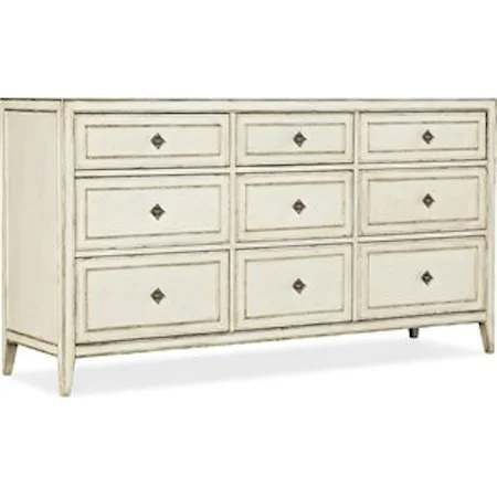 Anastasie 9-Drawer Dresser  with Felt-Lined Jewelry Tray